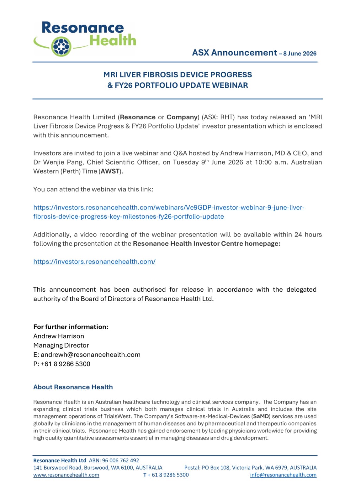 Liver Fibrosis Device Progress & FY26 Portfolio Webinar